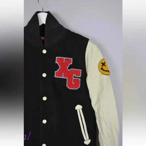 RARE! X-Girl Varsity Jacket College Leather Wool Hype Street Fashion Size 2 - Picture 6 of 14